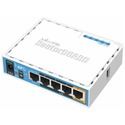 фото Wi-fi роутер mikrotik hap ac lite, белый / синий