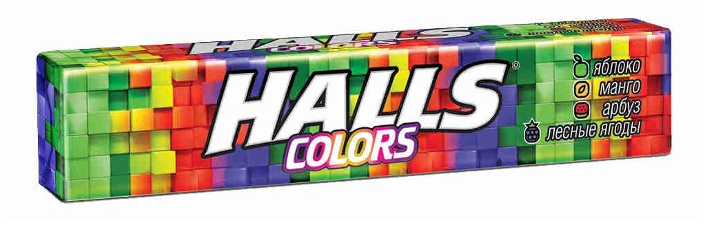 Карамель леденцовая HALLS COLORS Ассорти Набор 12 шт. по 25 г.