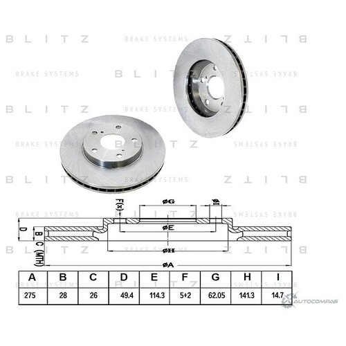 Bs0137_диск Тормозной Передний! Toyota Avensis/Camry All 93> Blitz арт. BS0137