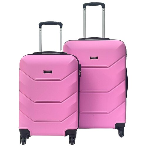 Комплект чемоданов , 2 шт., 82 л, размер S/M, розовый комплект чемоданов на багажник для мотоцикла комплект чемоданов с внутренней сумкой комплект чемоданов боковая спортивная сумка водоне