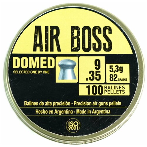 Пули пневматические APOLO Air Boss Domed, 9 mm. 5,3 гр. (100 шт.) пули шмель ураган округлые 4 5 мм 1 04 г 300 штук