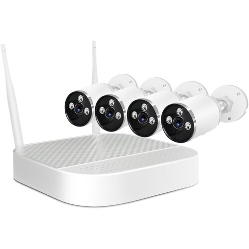 Система видеонаблюдения для дома Kvadro Vision Cloud-03-4 (P1592RU) - беспроводной комплект наблюдения на 4 камеры с записью в облако