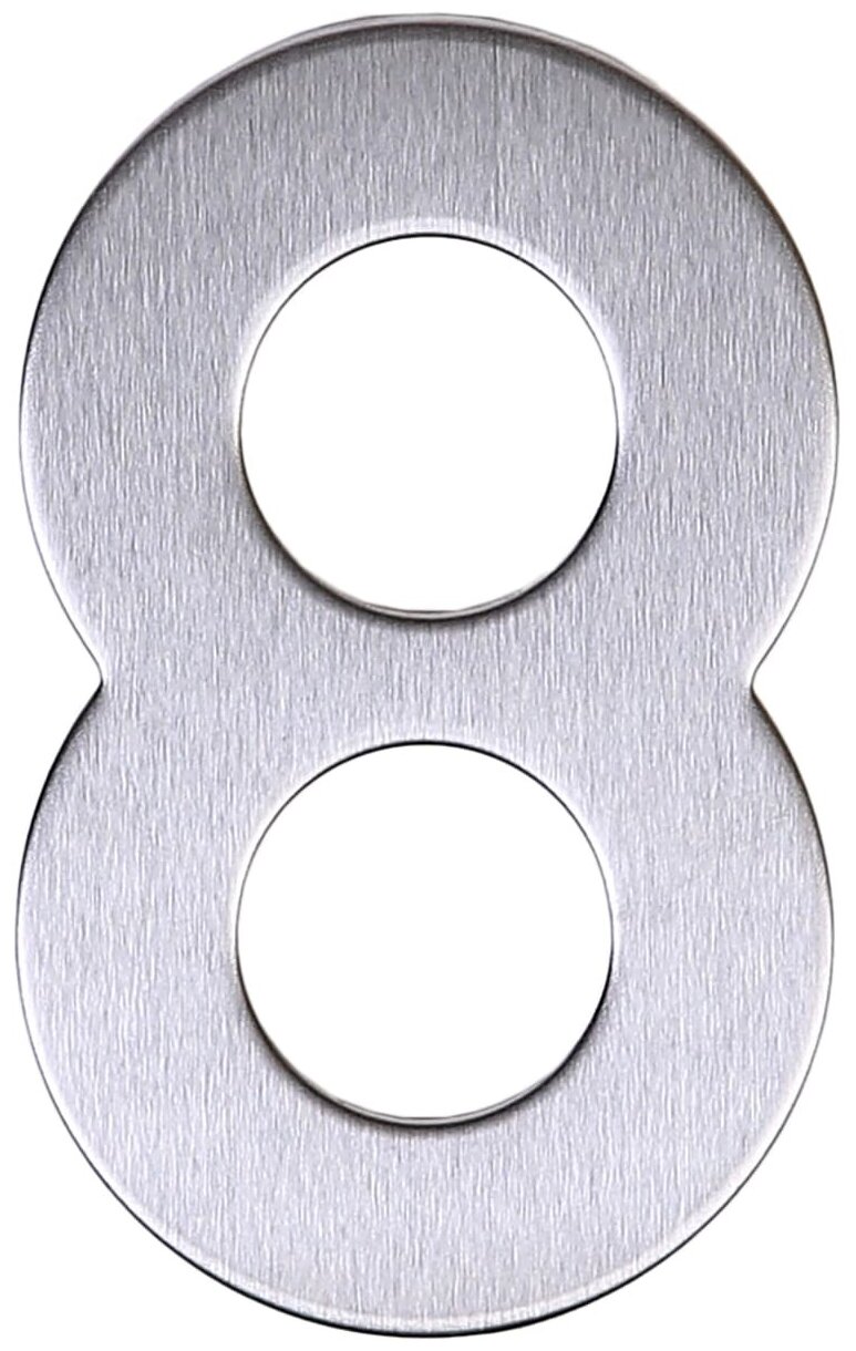 фото LARVIJ Цифра «8» самоклеящаяся 95х62 мм нержавеющая сталь цвет серебро