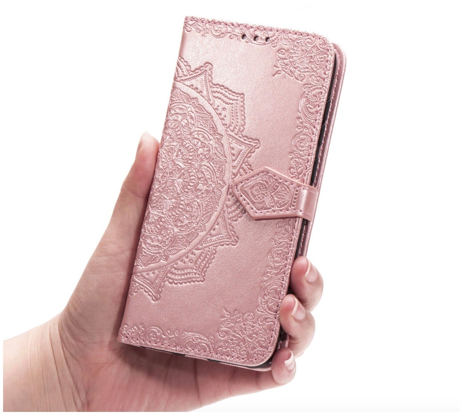Чехол-книжка MyPads для Xiaomi Redmi 6 розовый с красивыми загадочными узорами женский детский прикольный необычный — фото 1