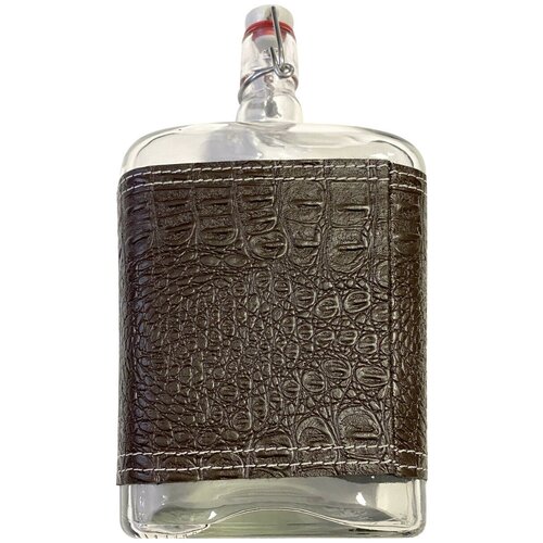 Бутылка 175 л в кожаном чехле для бара в подарок для любителей самогоноварения коньяков наливок Для хранения крепких напитков вина 2344₽