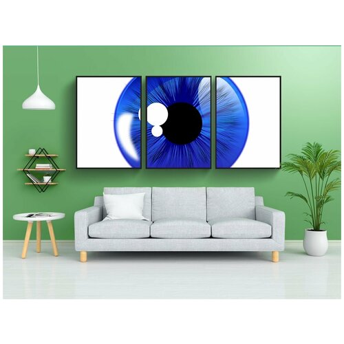 фото Набор модулных постеров для интерьера "глазное яблоко, глаз, ирис" 60x90 см. в тубусе, без рамки lotsprints