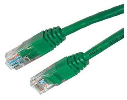 Кабель патч-корд U/UTP 5e кат. 0,3м. TWT TWT-45-45-0.3-GN зеленый