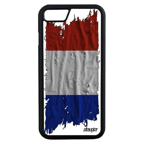 фото Защитный чехол для смартфона // iphone 7 // "флаг франции на ткани" страна государственный, utaupia, белый
