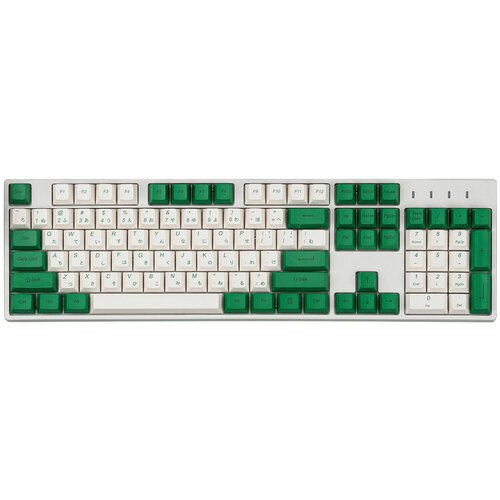Набор клавиш для механической клавиатуры Cherry Profile Green &White Japanese, английская раскладка, комплект кейкапов