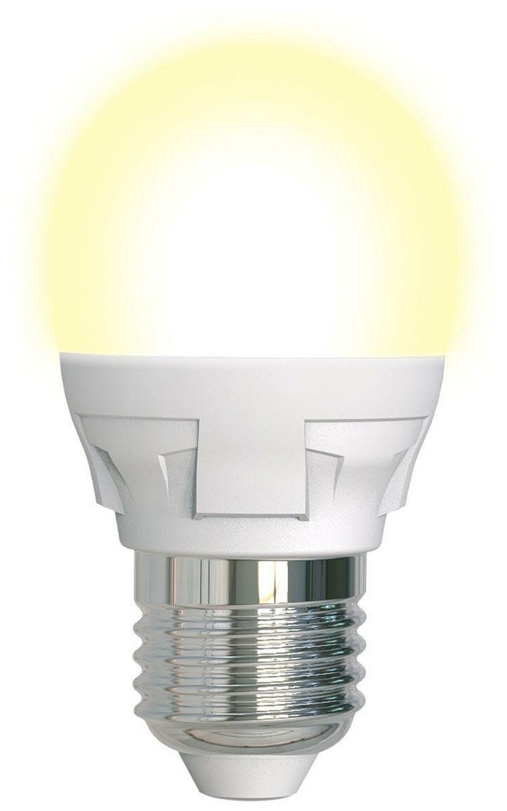 Uniel Лампа светодиодная диммируемая (UL-00004303) Uniel E27 7W 3000K матовая LED-G45 7W/3000K/E27/FR/DIM PLP01WH