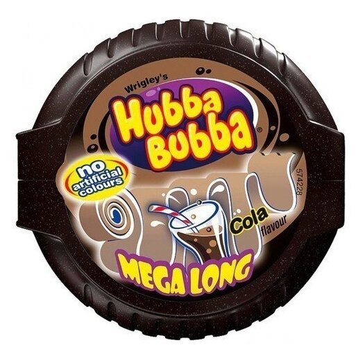 Жевательная резинка Hubba Bubba Mega Long Cola со вкусом колы 56 г.