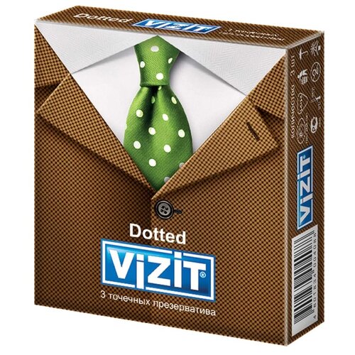 Презервативы точечные Dotted Vizit/Визит 3шт