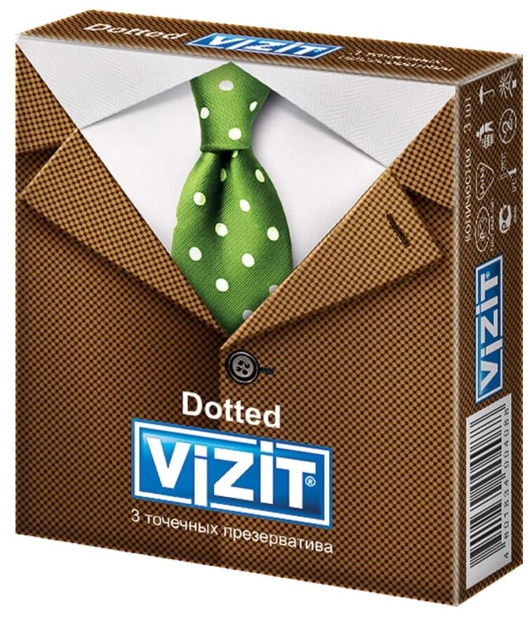 VIZIT Презервативы Dotted, точечные, 3 шт