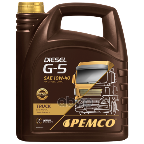 PEMCO 10w-40 Diesel G-5 Uhpd 5л (Полусинт. Мотор. Масло)