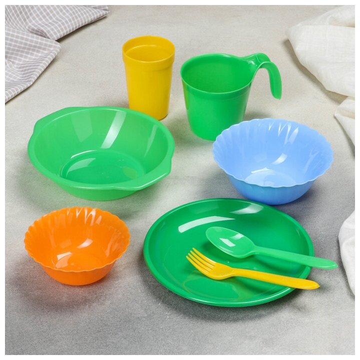 Альт-Пласт Набор посуды на 4 персоны "Весёлая компания", 36 предметов - фотография № 2