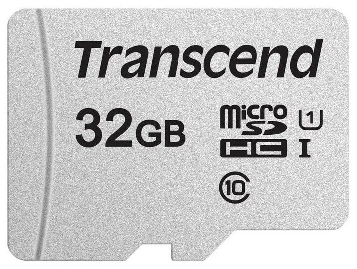 Карта памяти Transcend 300S microSDHC 32Gb UHS-I Cl10 +ад, TS32GUSD300S-A, 1 шт.
