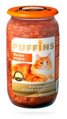 Puffins консерв. 650г дкошек Мясное ассорти стекло (18) (2 шт)