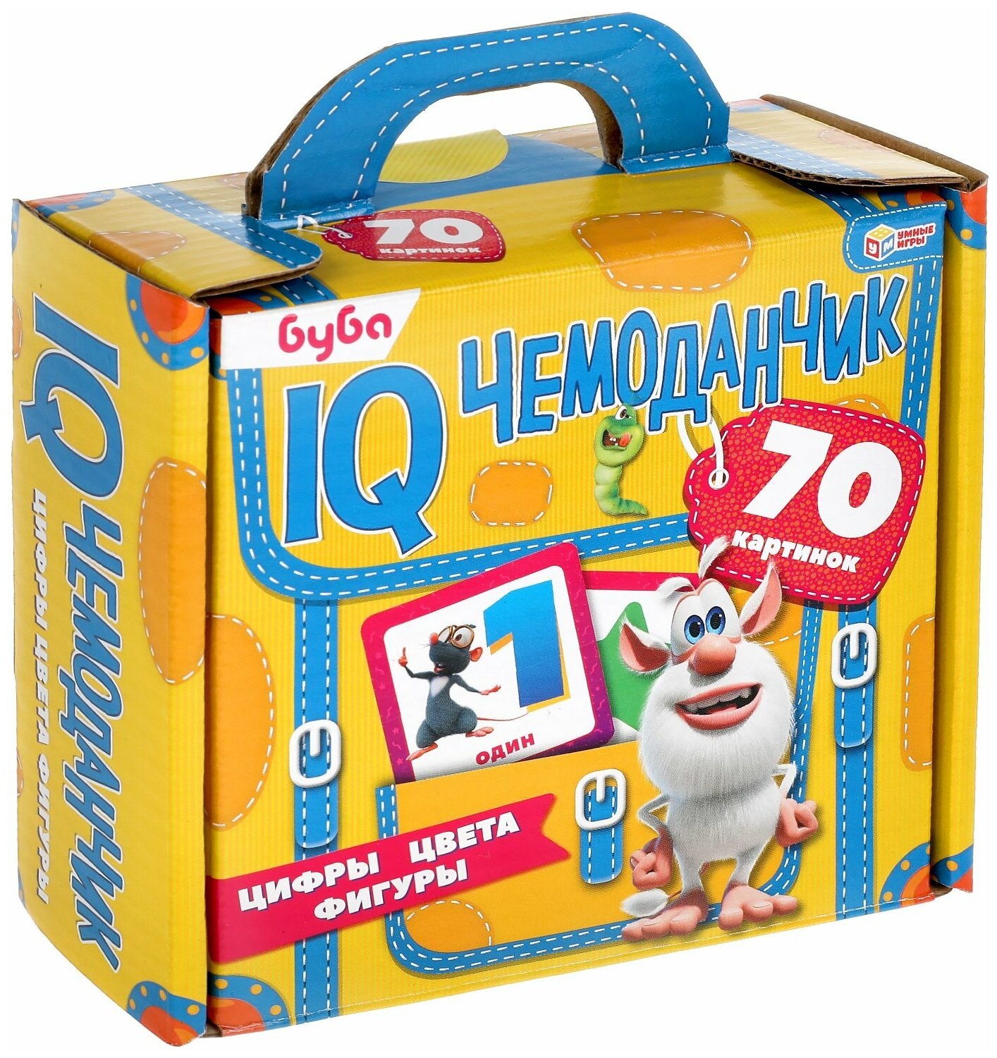 фото Игра настольная развивающая Умные игры "Буба. Цифры, цвета, фигуры. IQ чемоданчик" 35 карточек