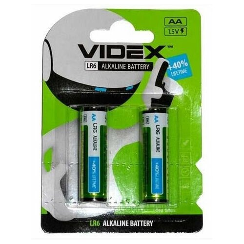 Батарейка пальчиковая VIDEX LR6 2/SH 2шт. батарейка videx aa комплект 10 шт