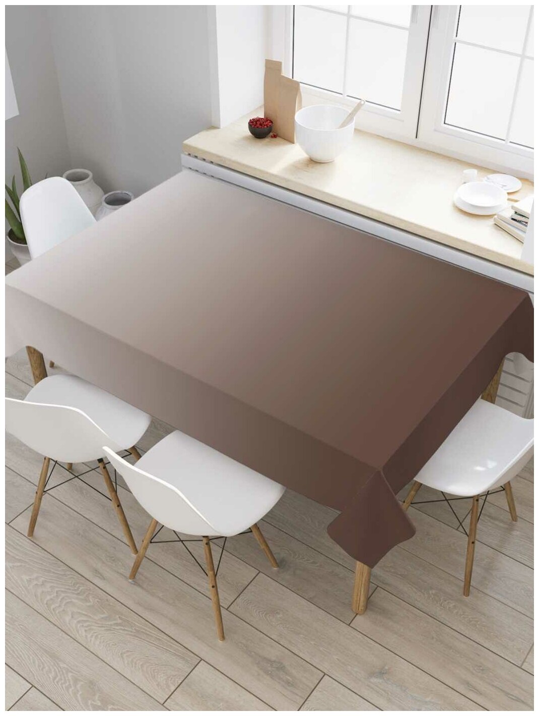 Скатерть прямоугольная JoyArty на кухонный стол "Градиент шоколада" из оксфорда, 120x145 см