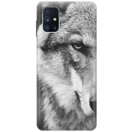 фото Ультратонкий силиконовый чехол-накладка для samsung galaxy m51 с принтом "спокойный волк" gosso