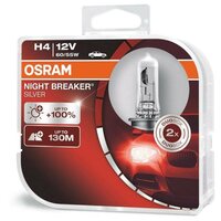 Галогенная лампа H4 60/55 P43t+100% NIGHT BREAKER SILVER 12V, 2 шт. OSRAM 64193NBS-HCB/Автолампы