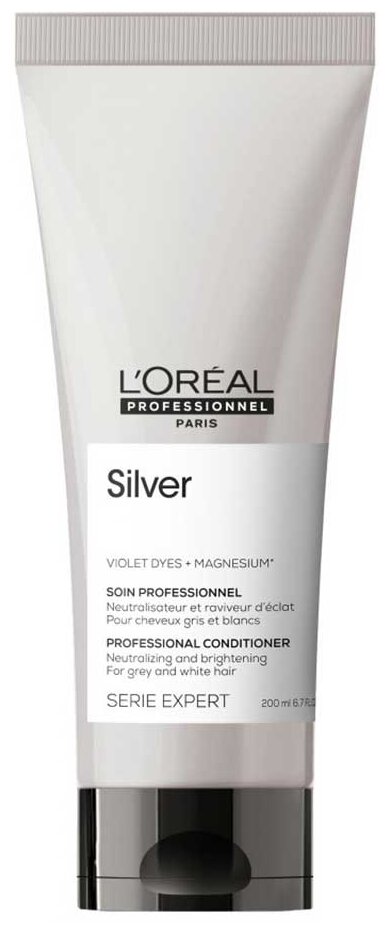 LOreal Professionnel кондиционер Serie Expert Silver для нейтрализации желтизны осветленных и седых волос, 200 мл