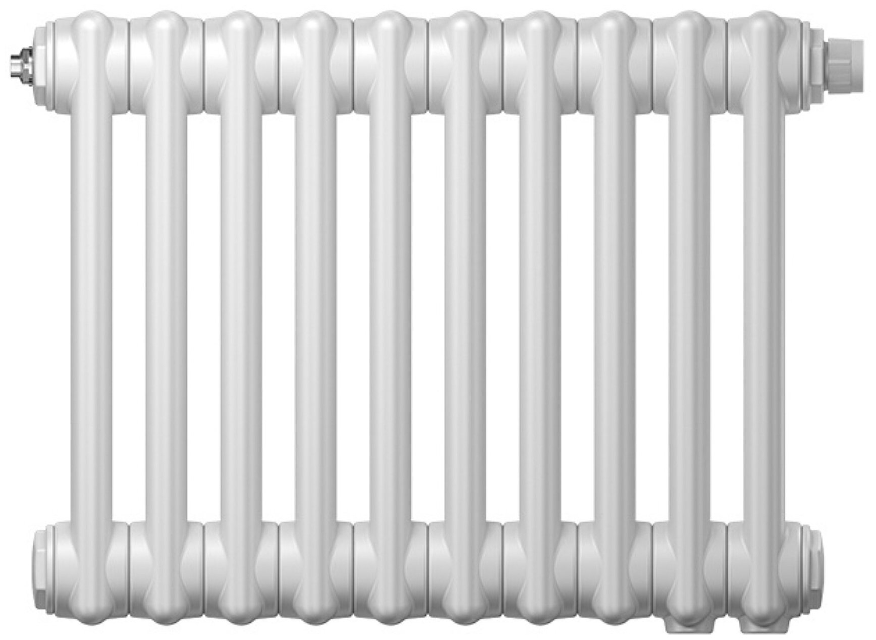 Радиатор труб. Zehnder Charleston 2050, 20 сек.1/2 ниж.подк. RAL9016 (кроншт.в компл)