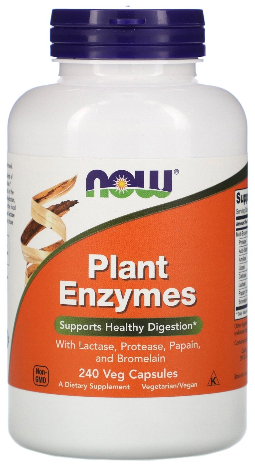 Капсулы NOW Plant Enzymes, 100 г, 240 шт.