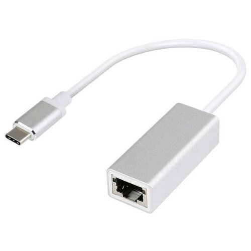 адаптер переходник usb type c 2 0 на ethernet rj45 Адаптер, переходник с Type-C на RJ-45 - серебристый