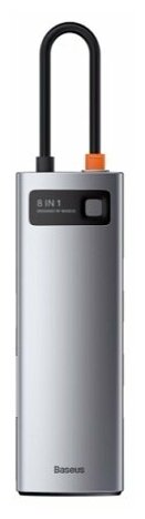 Хаб USB Baseus Metal Gleam Series 8-in-1 Multifunctional Type-C HUB Docking Station Grey CAHUB-CV0G