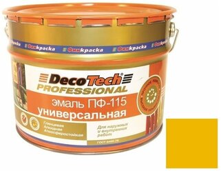 Эмаль DecoTech Professional ПФ-115 Ral 1023 желтая глянцевая 2,8 кг