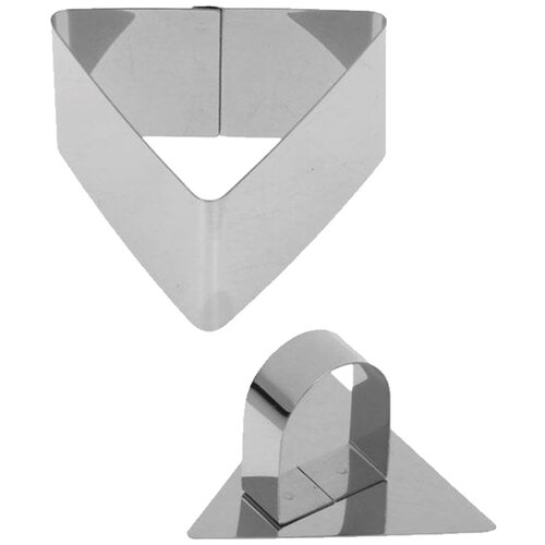 Форма для печенья и муссовых десертов треугольник из нержавеющей стали с крышкой-прессом стальной 8х4х8 см Kitchen Angel KA-FORM-20 235₽