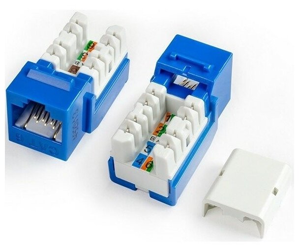 Вставка Keystone Jack RJ-45 Hyperline KJ2-8P8C-C6-TLS-BL — фото 1