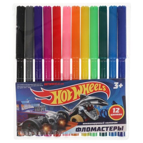 Умка Набор фломастеров Hot Wheels, FR12-55352-HW, 12 шт.