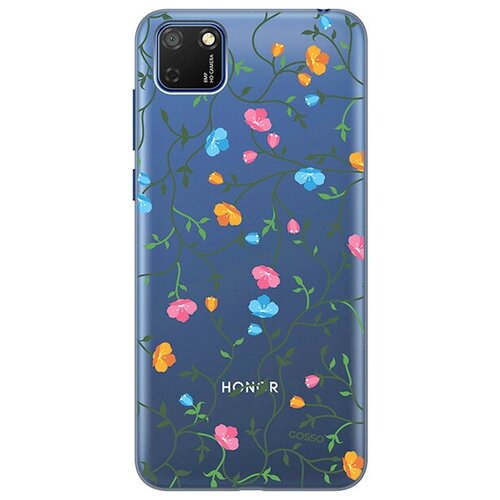 фото Ультратонкий силиконовый чехол-накладка clearview 3d для huawei y5p / honor 9s с принтом "сurly flowers" gosso