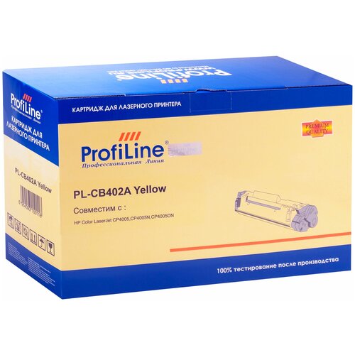 Картридж ProfiLine PL-CB402A-Y, 7500 стр, желтый