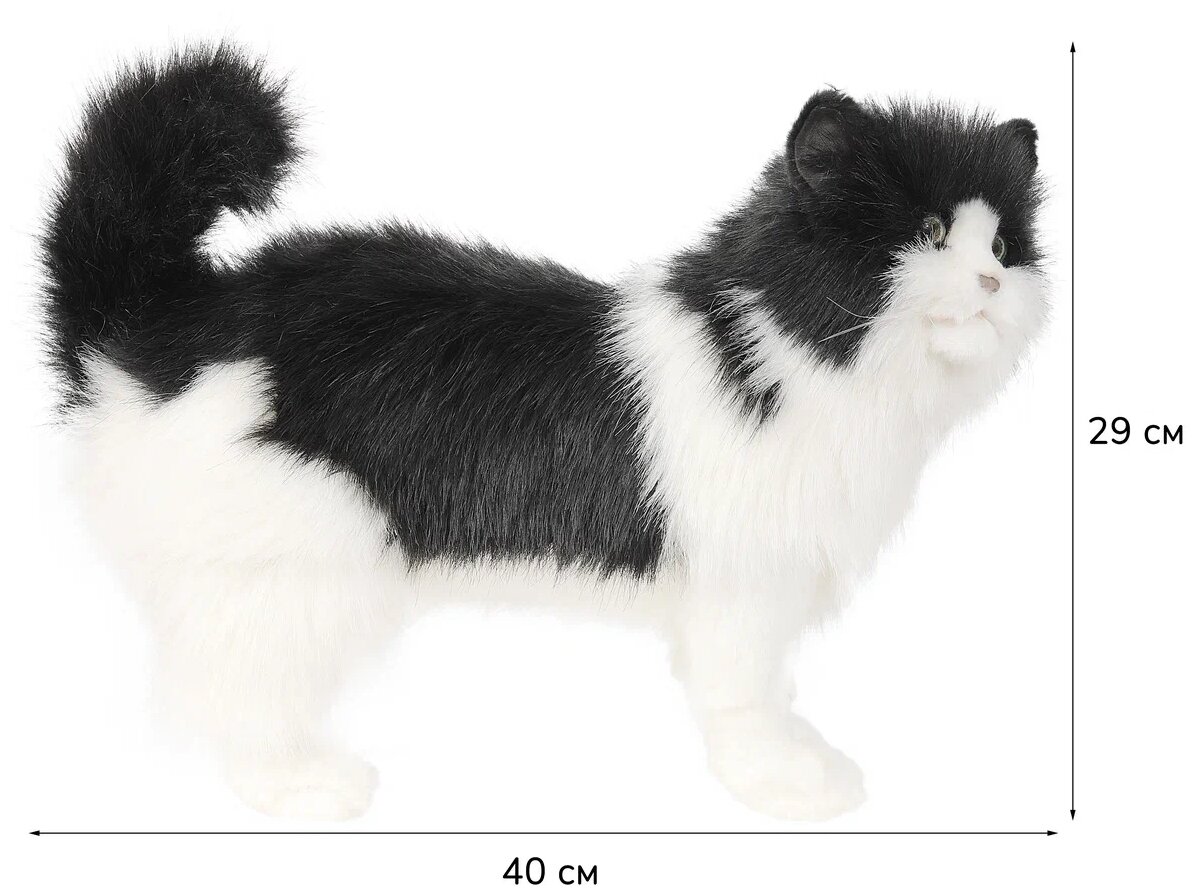 Мягкая игрушка Hansa Кошка черно-белая 40 см - фото №7