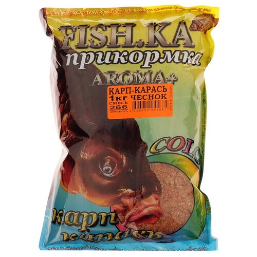 Прикормка Fish-ka карп/карась, чеснок, 1 кг