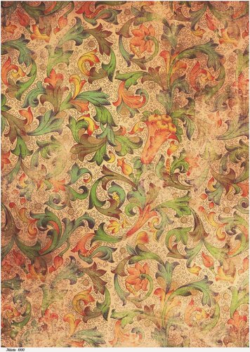 Изображение товара Рисовая бумага для декупажа А4 ультратонкая салфетка 1000 фон бежевый цветы винтаж крафт Milotto