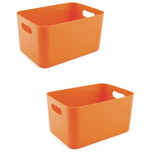 фото Набор корзин для хранения berossi, цвет мандарин, 2,4 л, размер 228 x 158 x 121 мм, 2 штуки