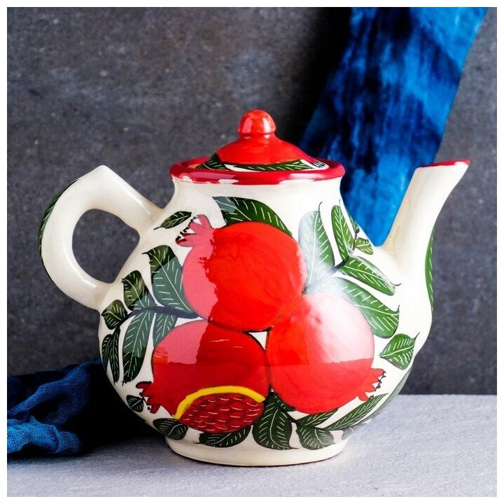 фото Чайник Риштанская Керамика "Гранаты", 1600 мл