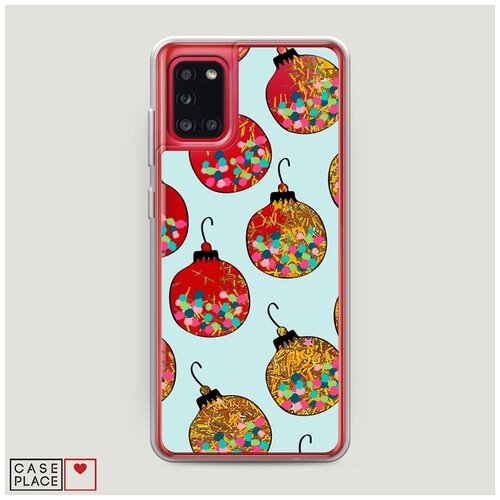 фото Чехол жидкий с блестками samsung galaxy a31 шарики с конфетти case place