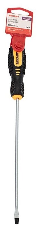 фото Отвертка Rexant 12-6429 Отвертка шлицевая SL 5х200 мм, двухкомпонентная рукоятка