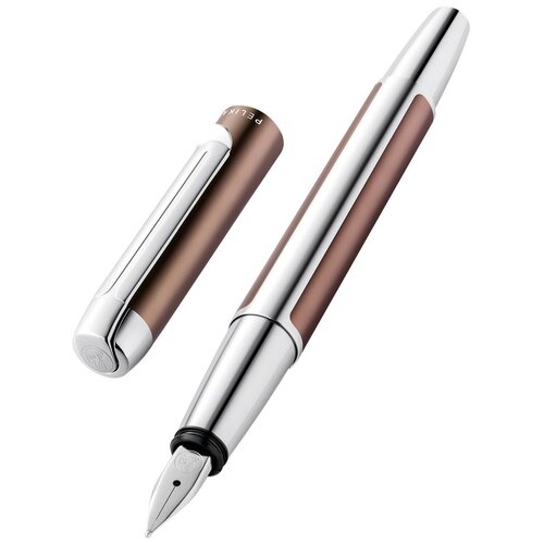 Ручка перьевая Pelikan Elegance Pura P40 (PL817219) коричневый/серебристый F сталь нержавеющая картонная упаковка