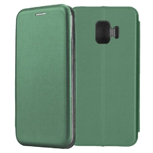 фото Чехол-книжка для samsung galaxy j2 pro 2018 темно-зеленый full cover