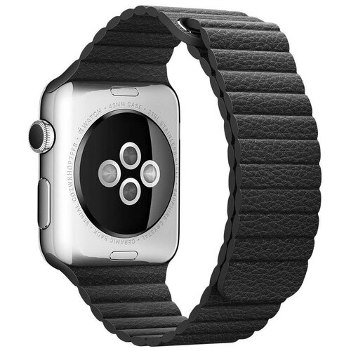 Кожаный ремешок для Apple Watch 38/40/41 mm Черный