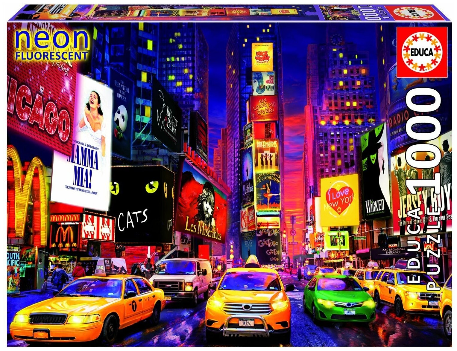 Пазл с неоновым свечением 1000 деталей "Таймс-сквер"