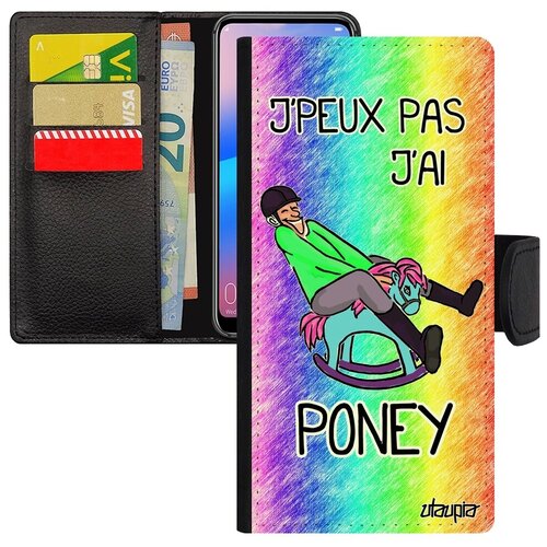 фото Необычный чехол книжка для смарфона // samsung galaxy a50 // "не могу - у меня пони!" комикс пародия, utaupia, серый