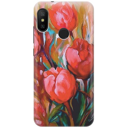 фото Силиконовый чехол на xiaomi mi a2 lite / redmi 6 pro / сяоми ми а2 лайт / редми 6 про с принтом "тюльпаны" gosso